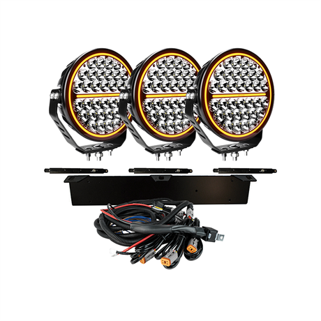 Komplett Kit 3x Siberia NRS 9" Extraljus LED